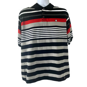 Men's Southpole Authentic Collection Multi-Color Striped Polo Shirt-Size Large